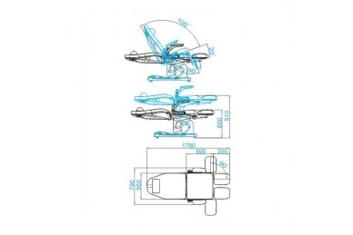 PROFESIONALI ELEKTRINĖ PODOLOGINĖ KĖDĖ- LOVA AZZURRO 709A (3 VARIKLIAI) 2