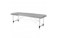 3 dalių aliuminio patogus sulankstomas masažo stalas, pilkas
