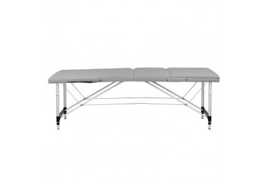 3 dalių aliuminio patogus sulankstomas masažo stalas, pilkas 3