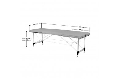 3 dalių aliuminio patogus sulankstomas masažo stalas, pilkas 7