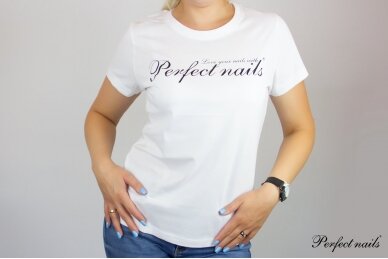 Marškinėliai "Perfect Nails White"