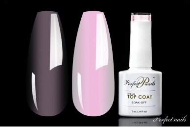 UV/LED gelio lako viršutinis sluoksnis ''Cover TOP Milky Pink" | 7ml