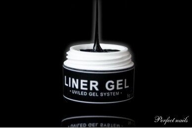 UV/LED gelis nagų dizainui "Liner-Spider Gel Black" | 5g