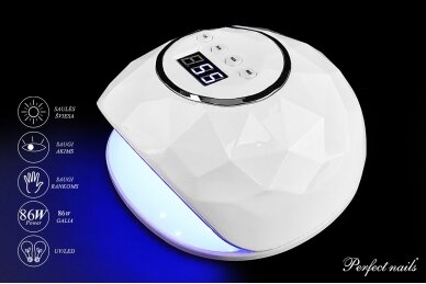 UV/LED hibridinė lempa "F6 White" | 86W 2